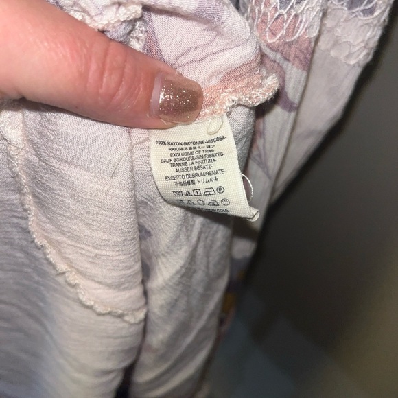 Free People Blush and White Dress  XS Floral Flowy - Picture 3 of 8